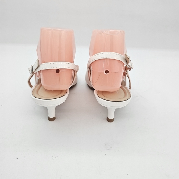 Kenneth Cole Reaction Maggie Mesh Slingback Kitten Heel Pumps White Size 8 - Picture 11 of 15